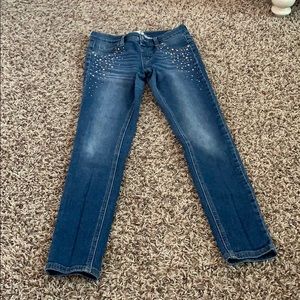 Blue jeans with gems on them for children